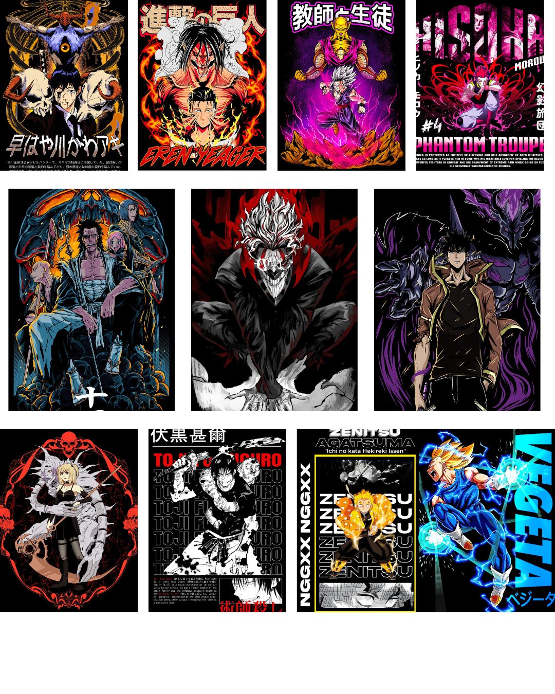 PACK EXCLUSIVO DE ARTES ANIME PARA QUADROS E SUBLIMAÇÃO